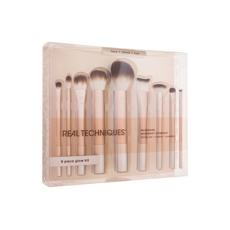 Real Techniques Au Naturale  219 Ultimate Powder + 220 Light Layers Complexion + 250 Perfecting Primer + 223 Blurring Concealer + 307 Shading + 428 Precision Fan + 321 Full Coverage + 304 Defining Crease +  326 Flat Liner 1Pc    For Woman (Brush)