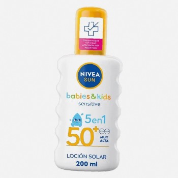 Nivea Sun Babies & Kids 200Ml Sensitive Protect Spray  Spf50+ (Sun Body Lotion) K  