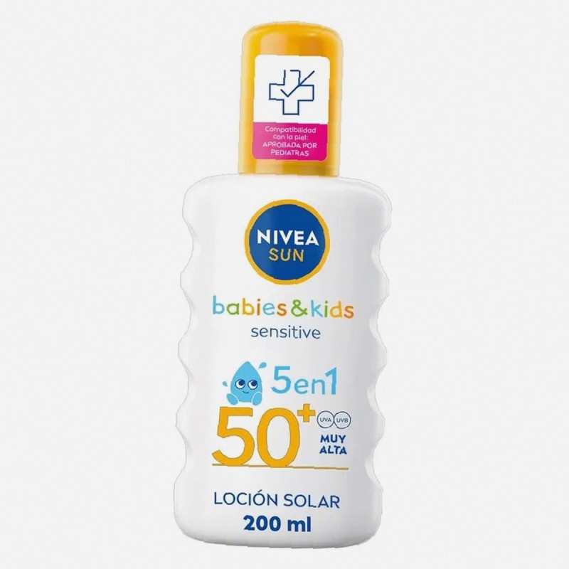 Nivea Sun Babies & Kids 200Ml Sensitive Protect Spray  Spf50+ (Sun Body Lotion) K  