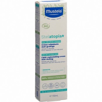 Mustela Bébé Stelatopia 150Ml Lipid-Replenishing Cream Anti-Itching   (Body Cream) K  