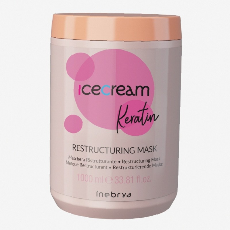 Inebrya Ice Cream Keratin 1000Ml Restructuring Mask   (Hair Mask) Unisex  