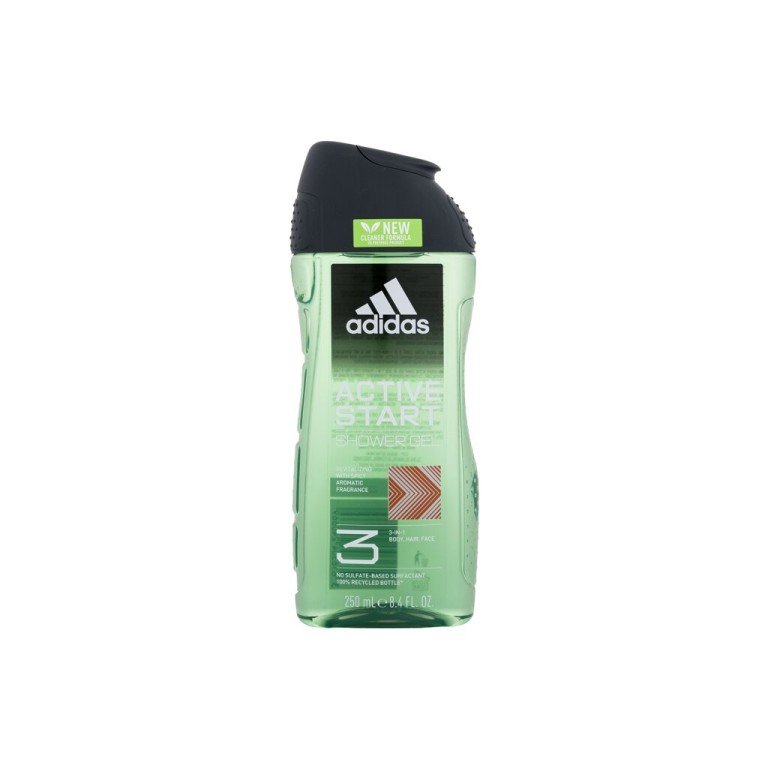Adidas Active Start Shower Gel 3-In-1 250Ml  For Man  (Shower Gel) New Cleaner Formula 