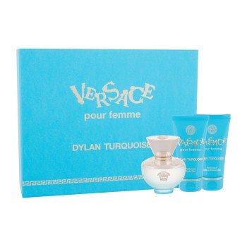 Versace Dylan Turquoise Edt 50 Ml + Shower Gel 50 Ml + Body Gel 50 Ml 50Ml    For Woman (Eau De Toilette)