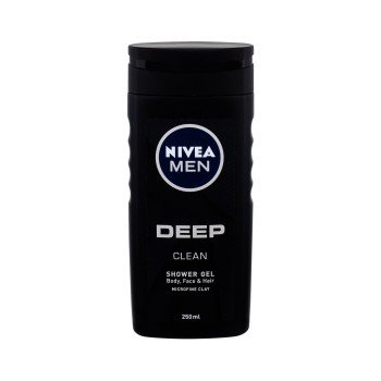 Nivea Men Deep Clean  250Ml   Body, Face & Hair For Man (Shower Gel)