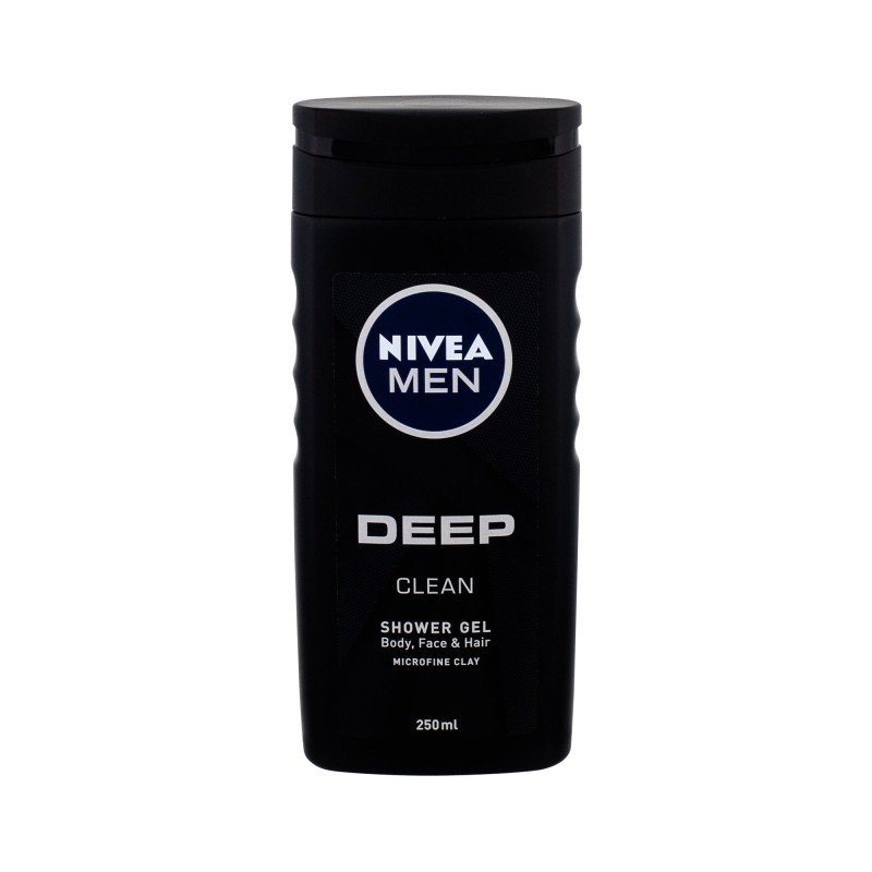 Nivea Men Deep Clean  250Ml   Body, Face & Hair For Man (Shower Gel)