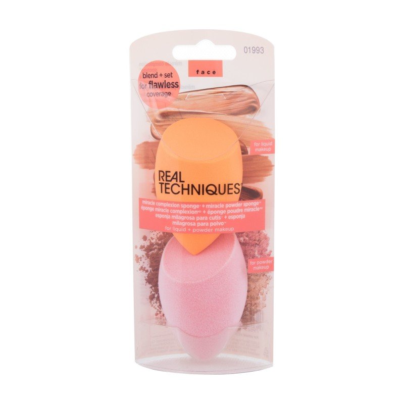 Real Techniques Miracle Complexion Sponge Make-Up Miracle Complexion Sponge 1 Pc + Make-Up Miracle Powder Sponge 1 Pc 1Pc For Woman (Applicator) Real Techniques Miracle Complexion Sponge Make-Up Miracle Complexion Sponge 1 Pc + Make-Up Miracle Powder Sponge 1 Pc 1Pc For Woman (Applicator)