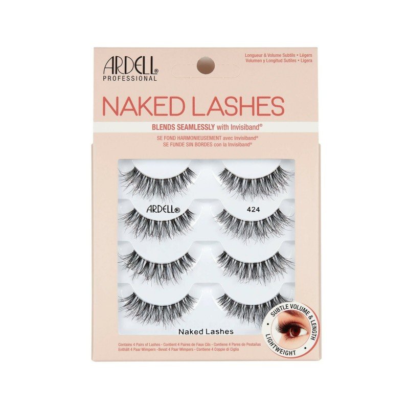Ardell Naked Lashes 424  4Pc Black   For Woman (False Eyelashes)