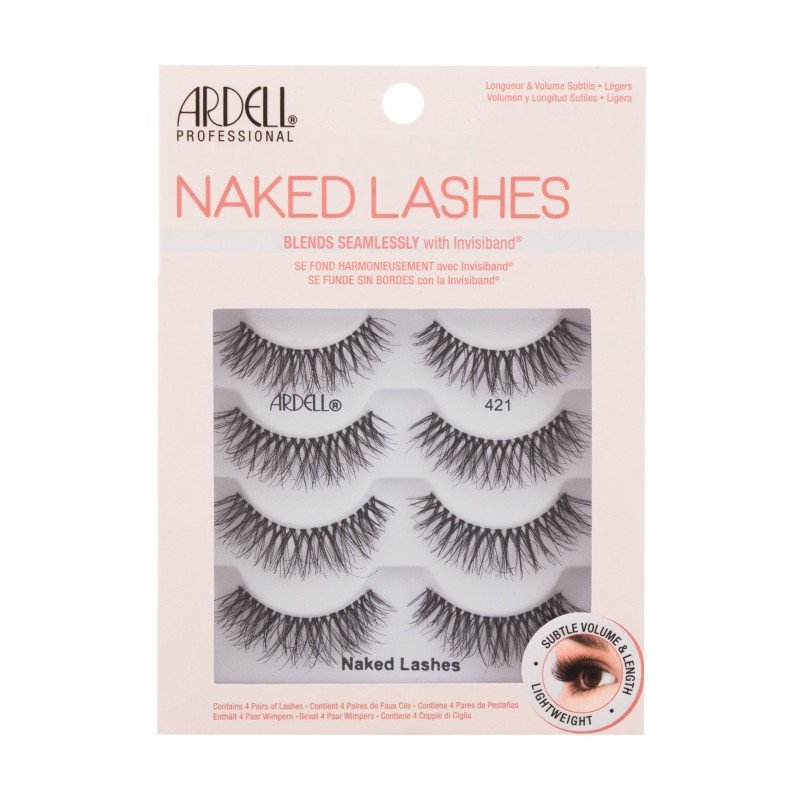Ardell Naked Lashes 421  4Pc Black   For Woman (False Eyelashes)