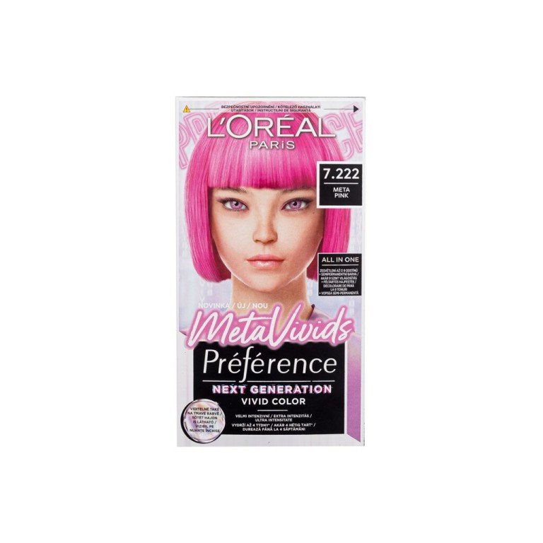 Loreal Paris Préférence Meta Vivids 75Ml  For Woman  (Hair Color)  7.222 Meta Pink