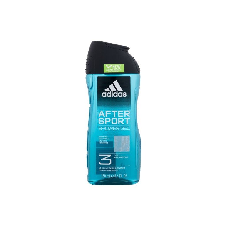 Adidas After Sport Shower Gel 3-In-1 250Ml  For Man  (Shower Gel) New Cleaner Formula 
