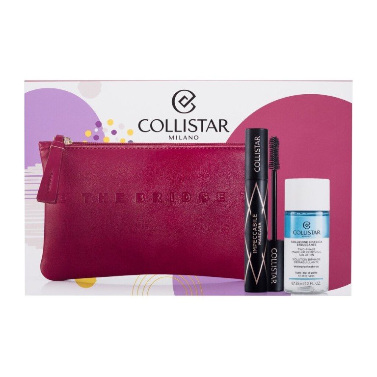Collistar Impeccabile  14Ml Impeccabile Mascara 14 Ml + Two Phase Make-Up Removing Solution 35 Ml + Cosmetic Bag The Bridge For Woman  Cosmetic Bag(Mascara)  Ultra Black