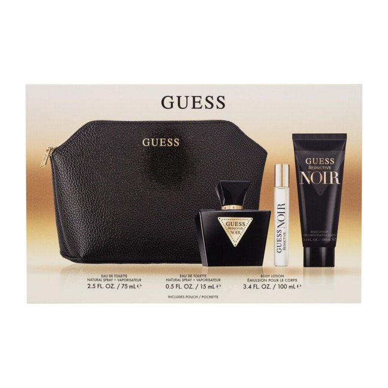 Guess Seductive Noir 75Ml Edt 75 Ml + Body Lotion 100 Ml + Edt 15 Ml + Cosmetic Bag For Woman  Body Lotion(Eau De Toilette)  