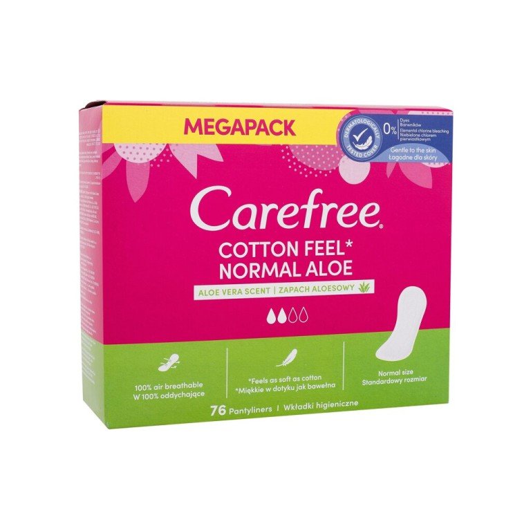 Carefree Cotton Feel      76Pc For Woman (Pantyliner) Normal Aloe Vera