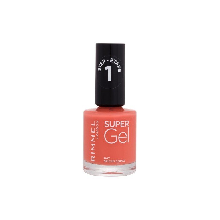 Rimmel London Super Gel Step1 12Ml  For Woman  (Nail Polish)  047 Spiced Coral