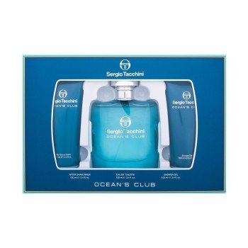 Sergio Tacchini Ocean´S Club  100Ml Edt 100 Ml + Shower Gel 100 Ml + Aftershave Balm 100 Ml For Man  Shower Gel(Eau De Toilette)  