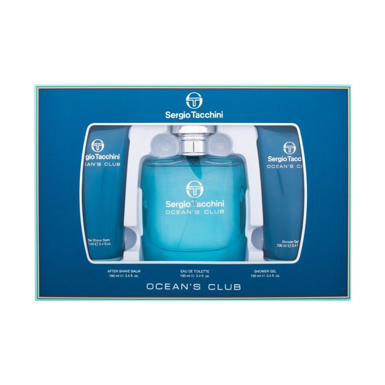 Sergio Tacchini Ocean´S Club  100Ml Edt 100 Ml + Shower Gel 100 Ml + Aftershave Balm 100 Ml For Man  Shower Gel(Eau De Toilette)  