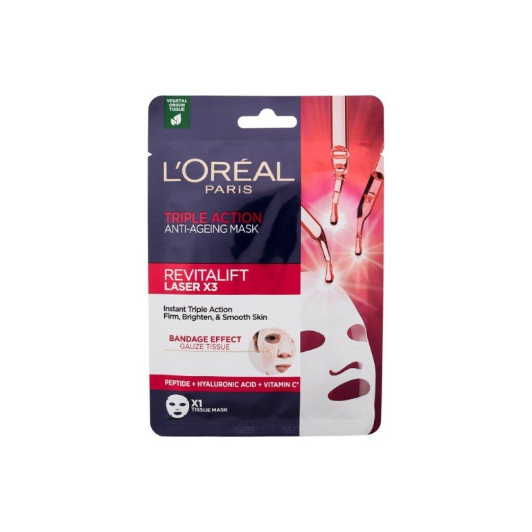 Loreal Paris Revitalift Laser X3 Triple Action Tissue Mask 28G For Woman (Face Mask) Loreal Paris Revitalift Laser X3 Triple Action Tissue Mask 28G For Woman (Face Mask)