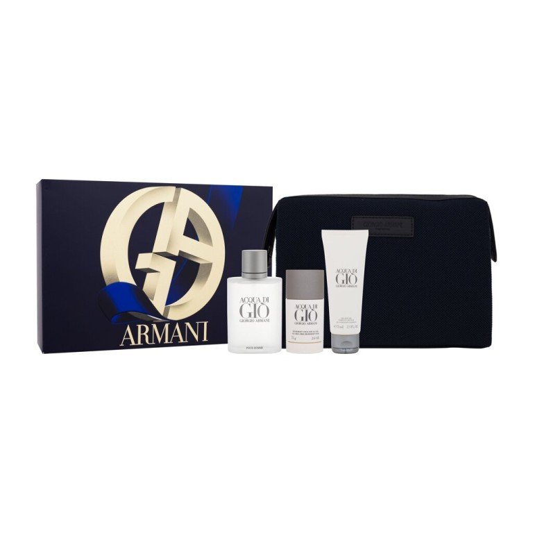 Giorgio Armani Acqua Di Gio   Edt 100 Ml + Deostick 75 Ml + Shower Gel 75 Ml + Cosmetic Bag Cosmetic Bag 2620000101 100Ml M (Eau De Toilette) Pour Homme